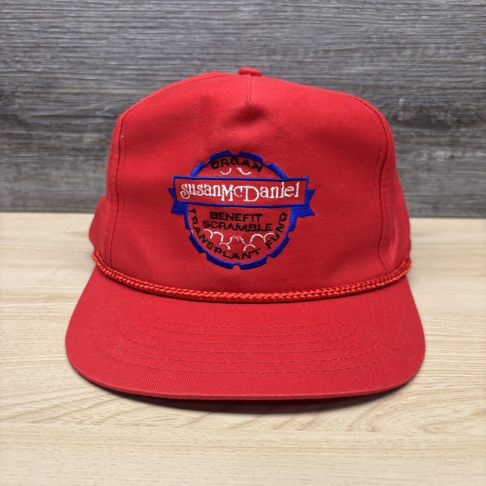 Susan McDaniel Hat Cap Snap Back Red Benefit Scramble Transplant Fund Mens